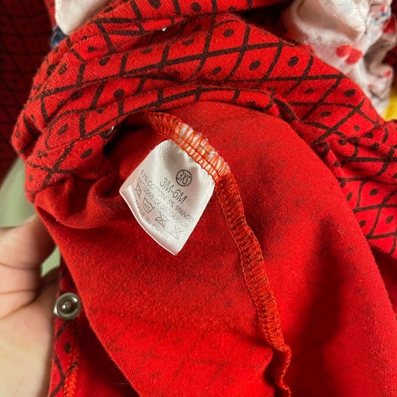 Red Patterned Baby Outfit with Ruffles - Picture 4 of 4